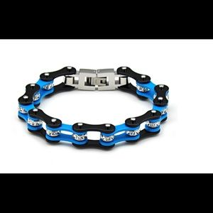 Mens D&Z Stainless Steel Motorcycle chain bracelet
